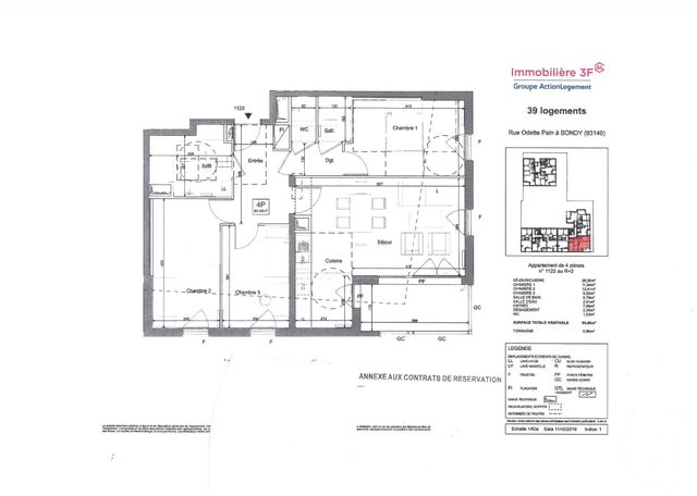 Afficher la photo en grand Appartement F4 à vendre - 4 pièces - 80,68 m2 - Bondy - 93 - ILE-DE-FRANCE