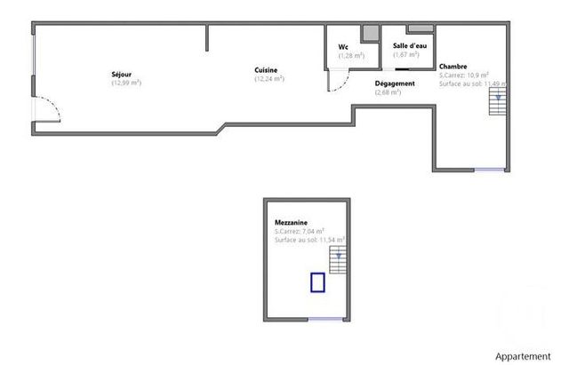 Appartement F2 à vendre - 2 pièces - 48,80 m2 - Pantin - 93 - ILE-DE-FRANCE
