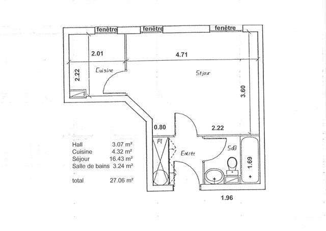 Appartement F1 à vendre - 1 pièce - 27,06 m2 - Pantin - 93 - ILE-DE-FRANCE