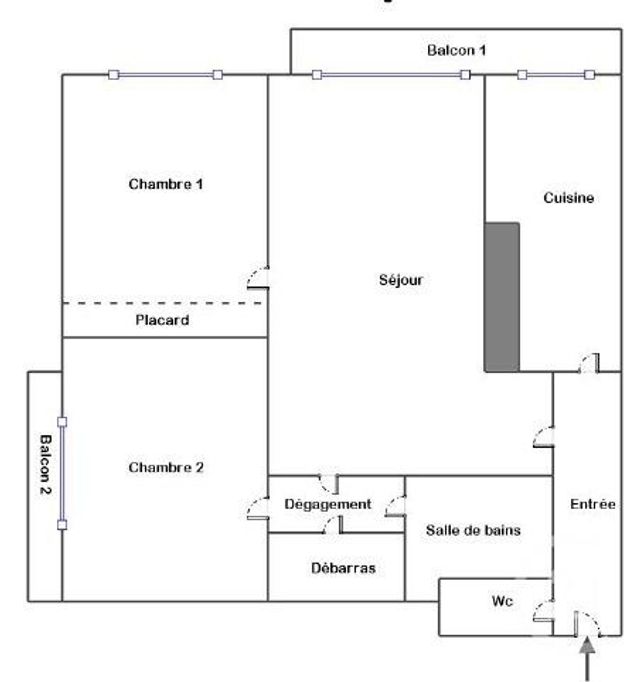 Appartement F3 &agrave; vendre - 3 pi&egrave;ces - 55 m2 - Pantin - 93 - ILE-DE-FRANCE
